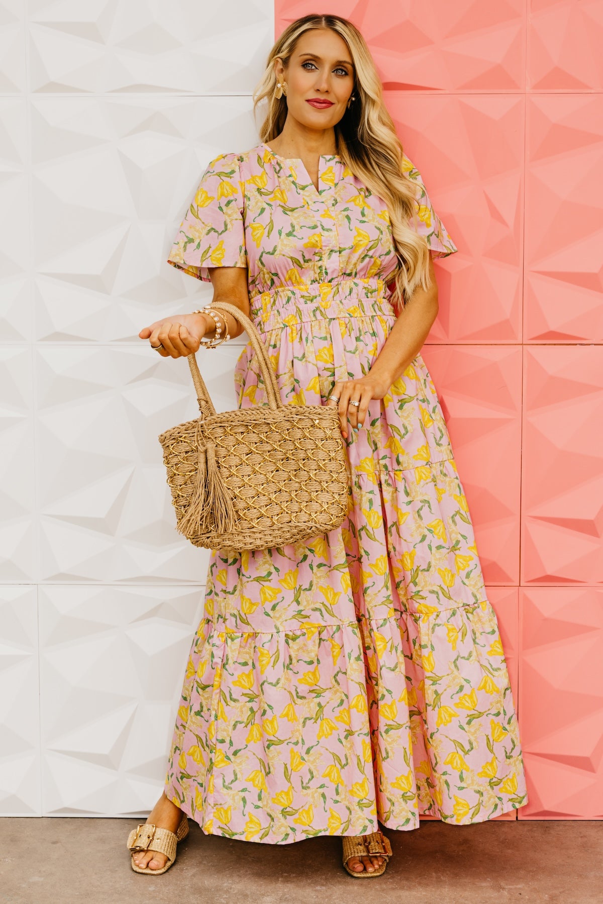 The Janie Woven Floral Maxi Dress
