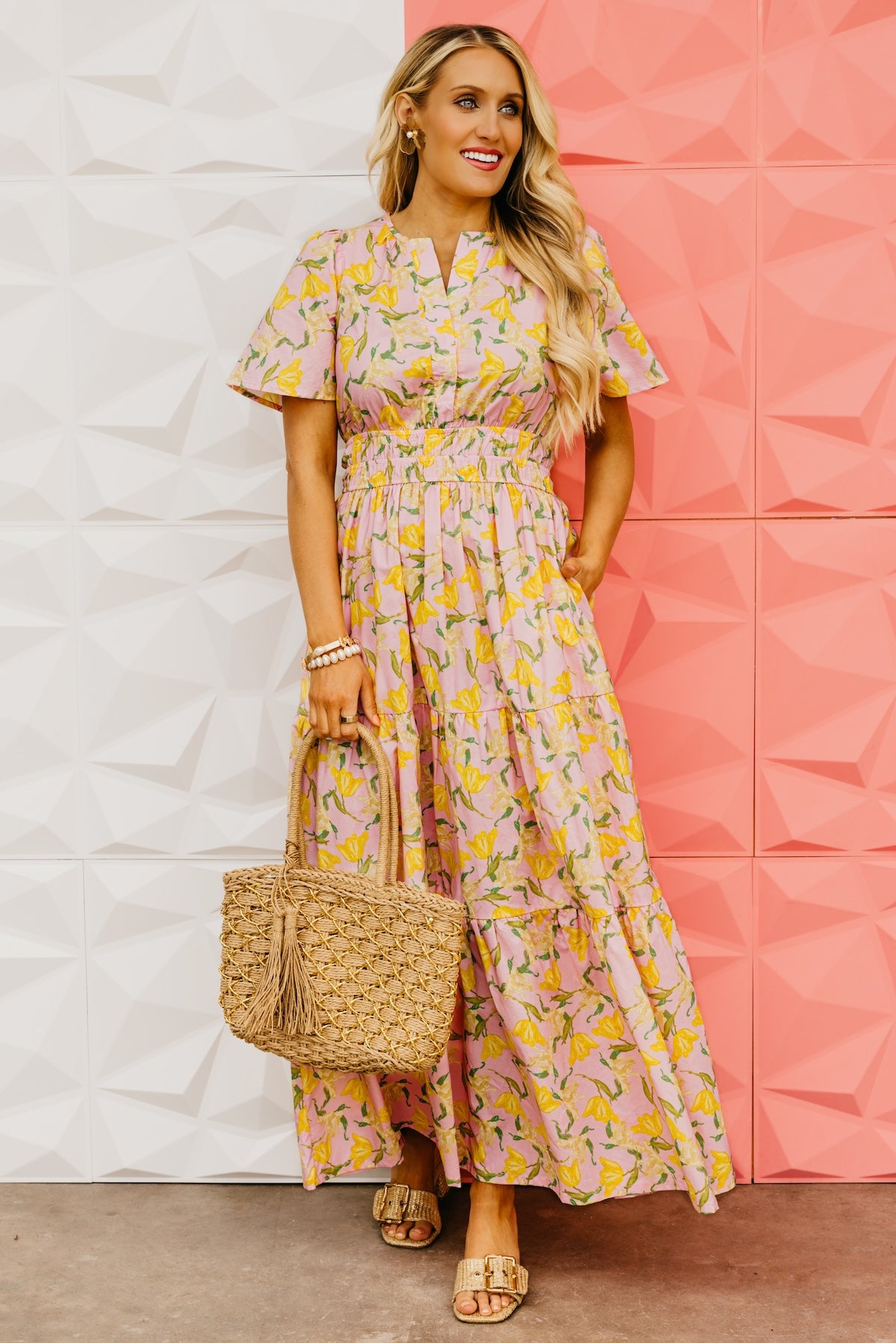 The Janie Woven Floral Maxi Dress