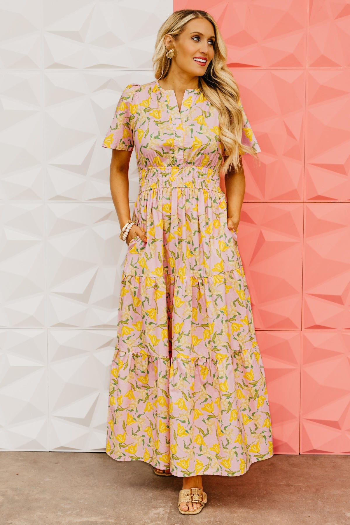 The Janie Woven Floral Maxi Dress