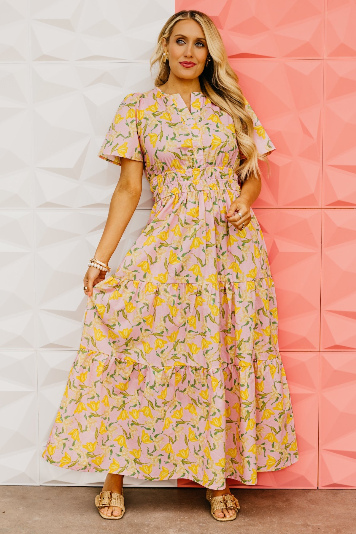 The Janie Woven Floral Maxi Dress
