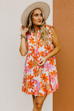 The Faye Floral Ruffle Sleeve Mini Dress