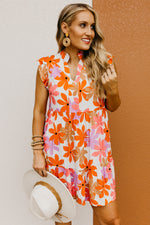 The Faye Floral Ruffle Sleeve Mini Dress