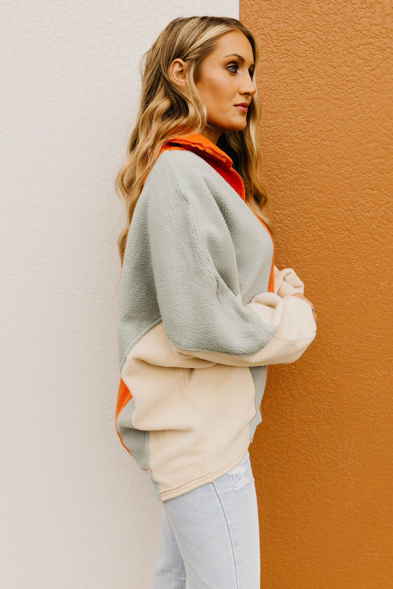The Adrienne Color Block Fleece Pullover