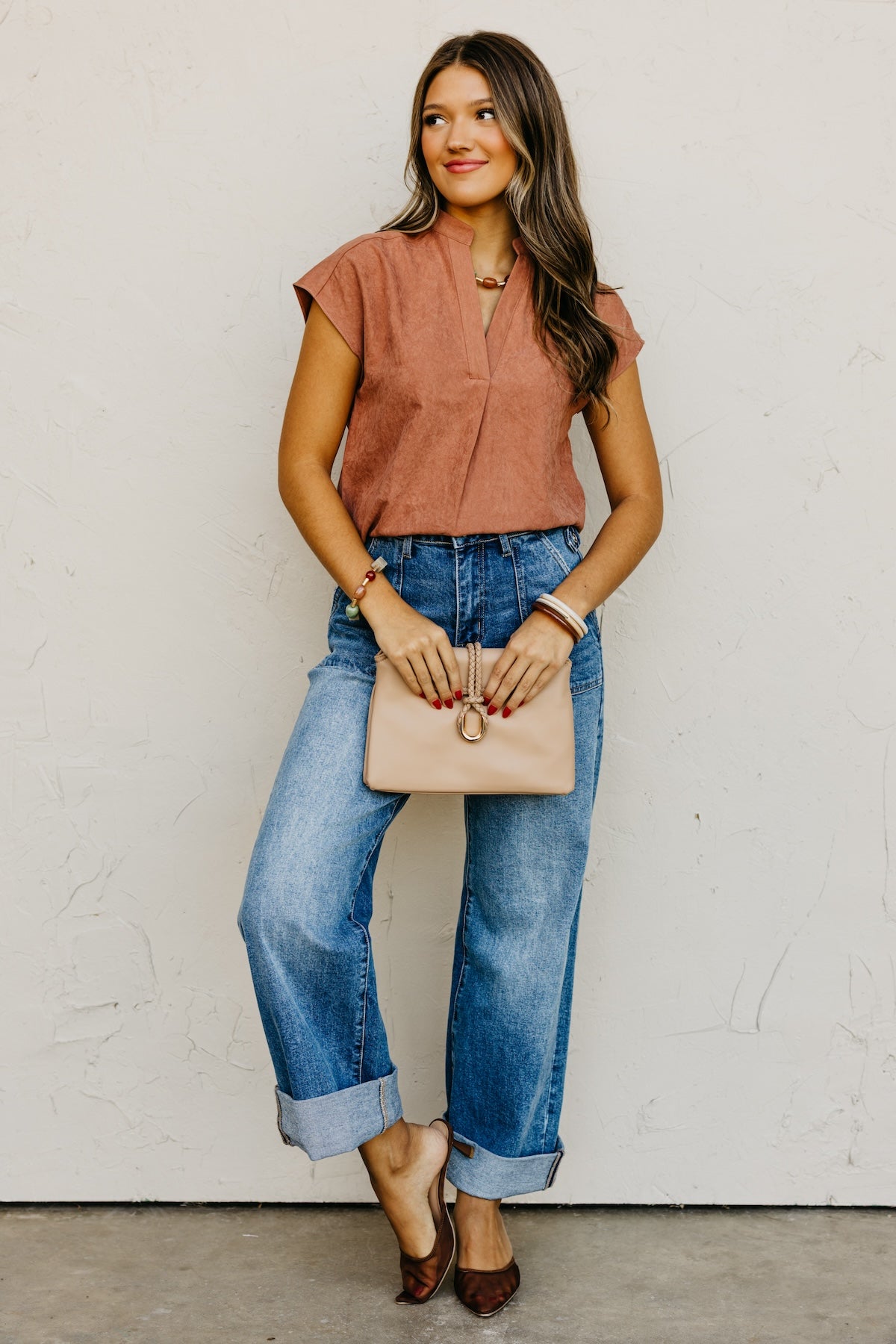 The Mandi Drop Shoulder Felt Blouse