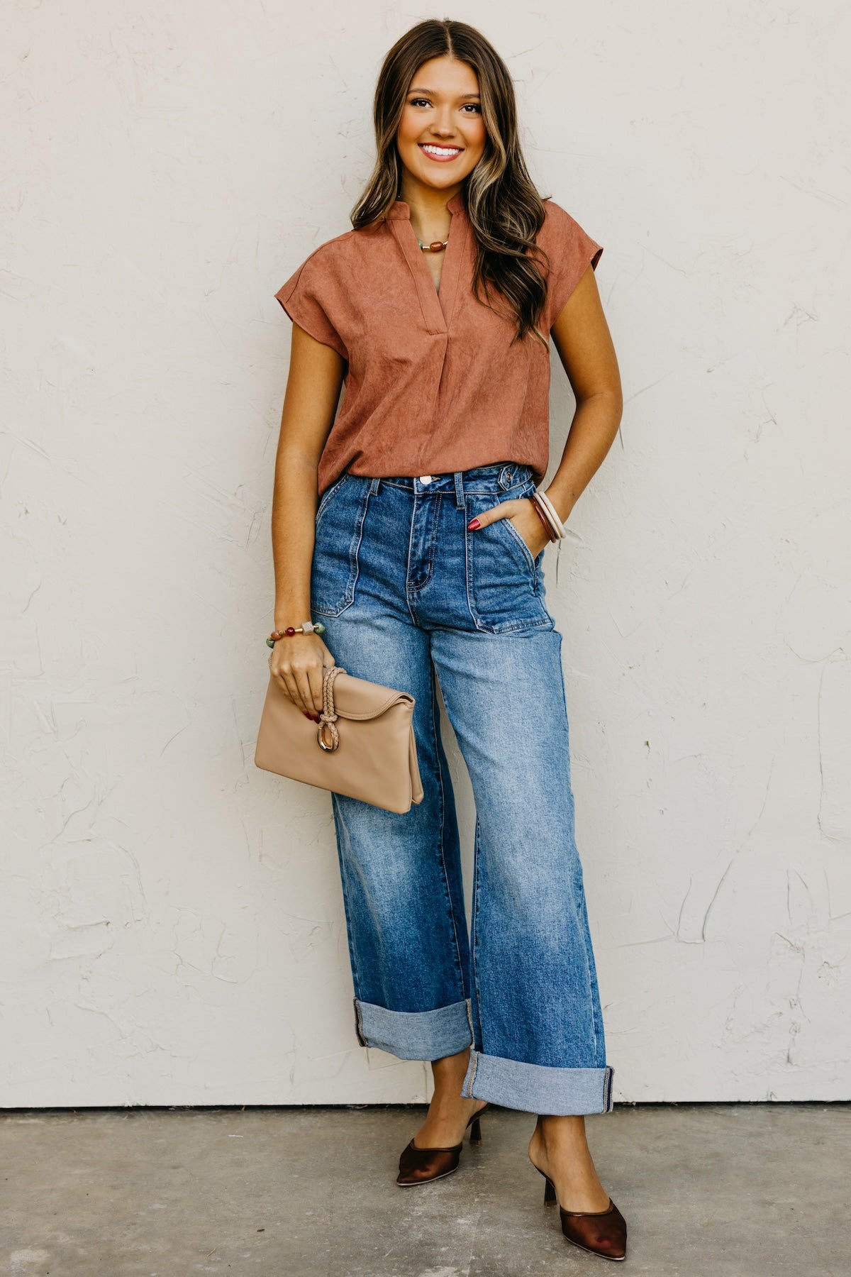 The Mandi Drop Shoulder Felt Blouse