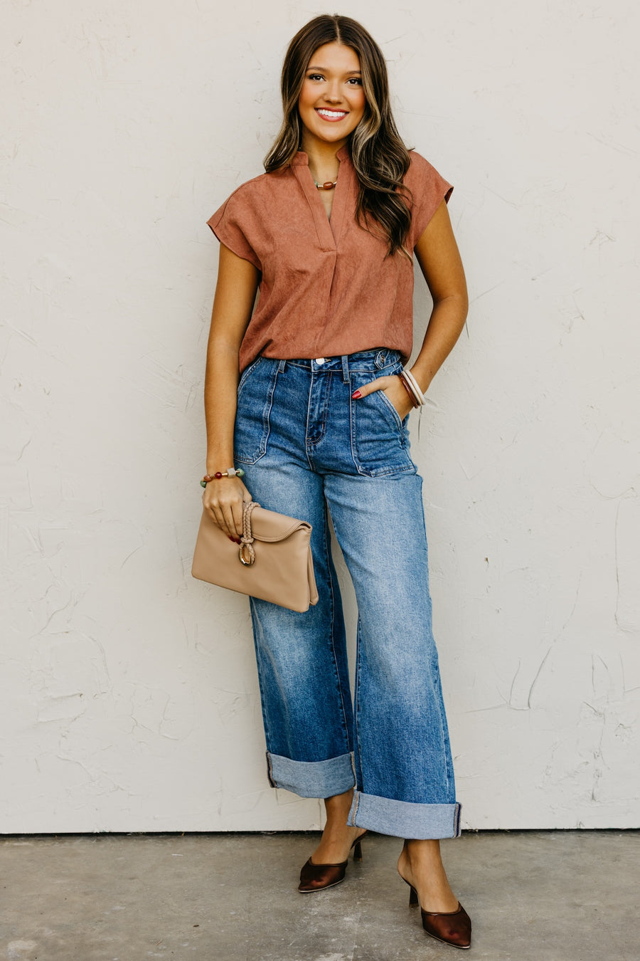 The Mandi Drop Shoulder Felt Blouse