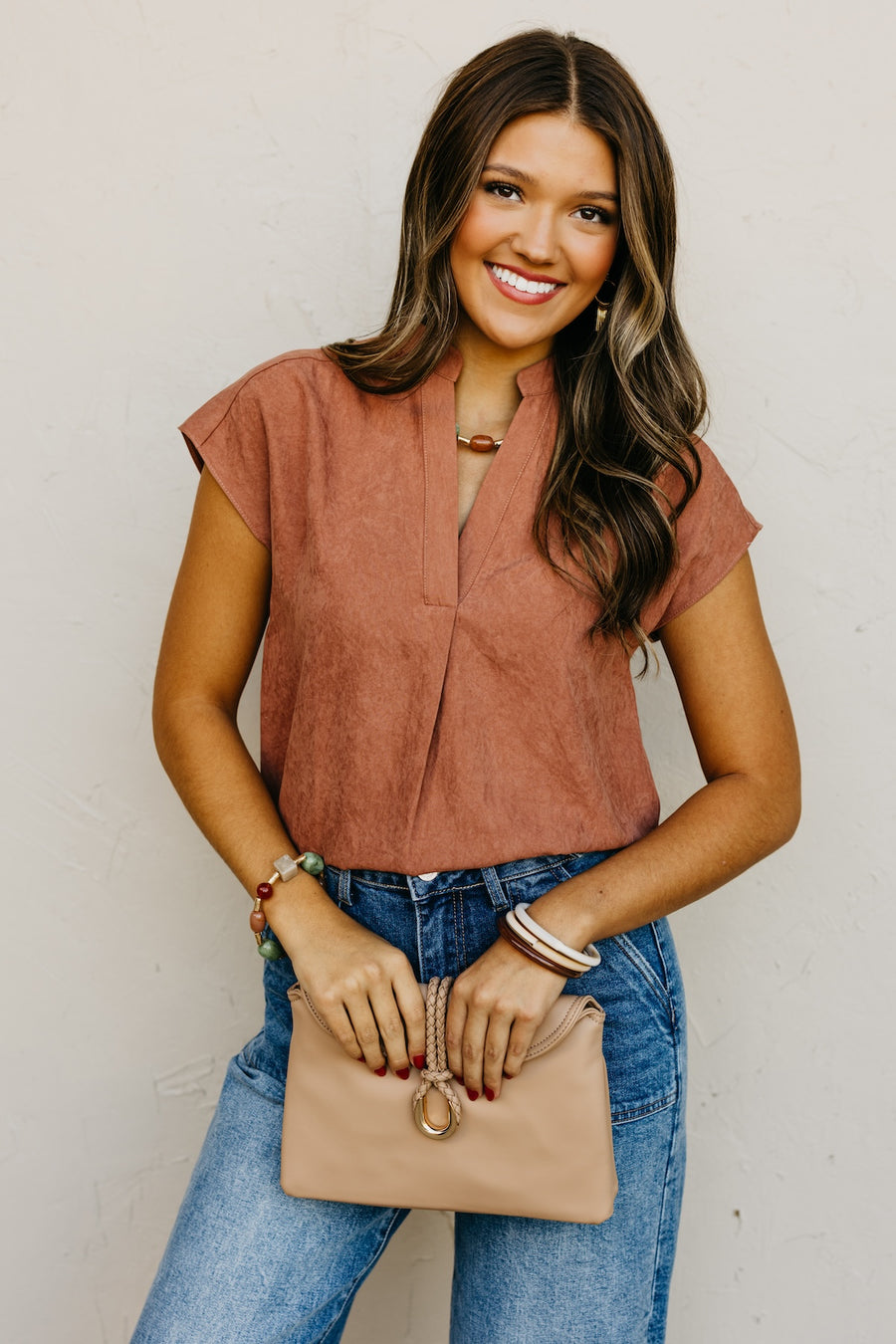 The Mandi Drop Shoulder Felt Blouse