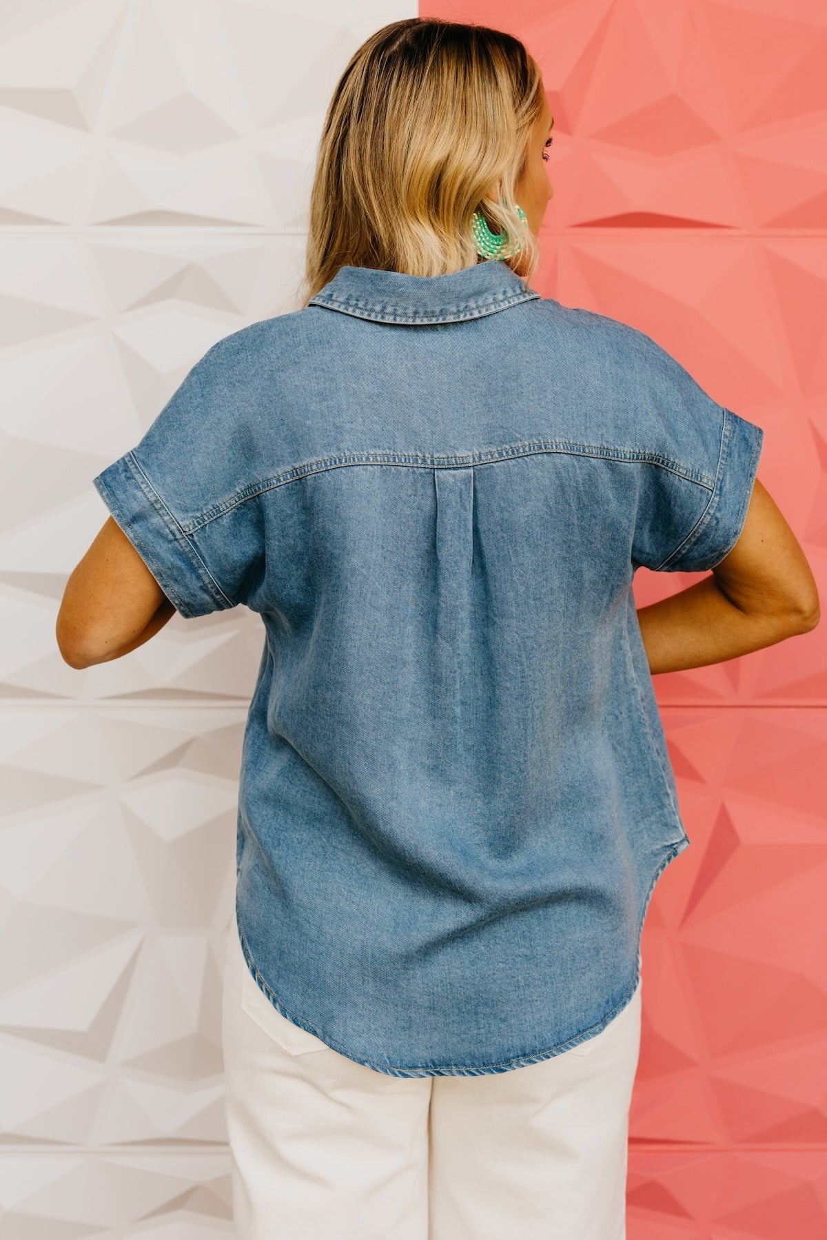 The Aurora Button-Front Chambray Top
