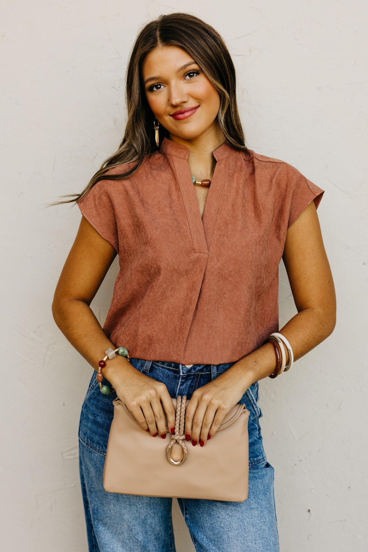 The Mandi Drop Shoulder Felt Blouse