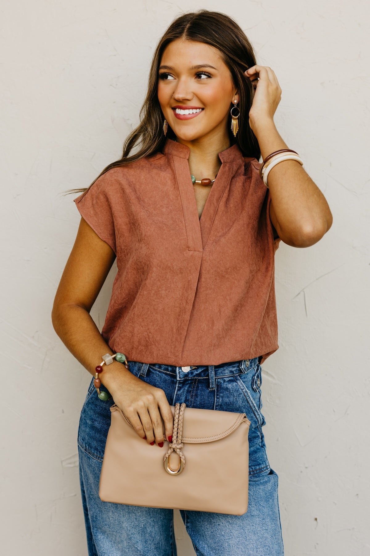 The Mandi Drop Shoulder Felt Blouse