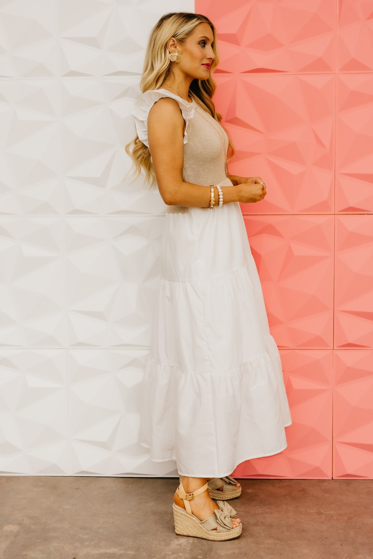 The Erick Mixed Media Midi Dress