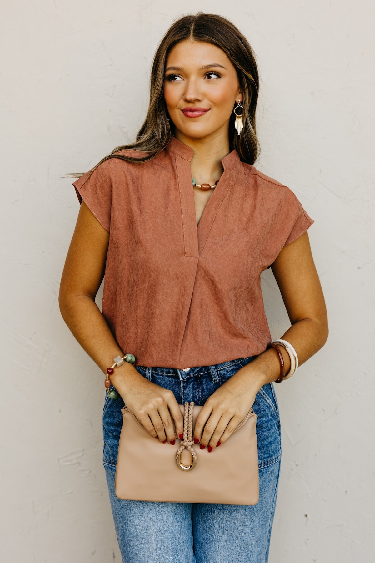 The Mandi Drop Shoulder Felt Blouse
