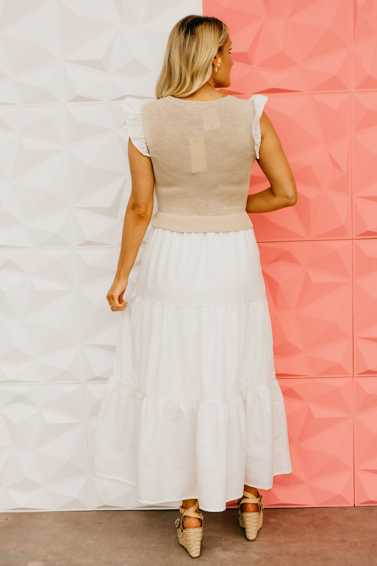 The Erick Mixed Media Midi Dress