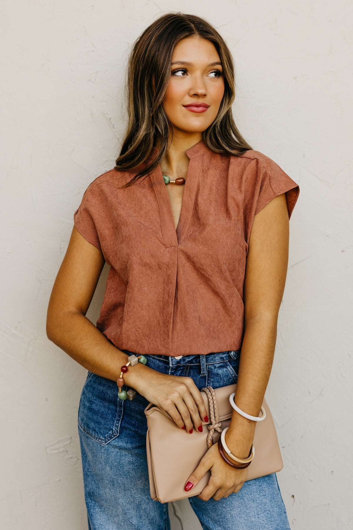 The Mandi Drop Shoulder Felt Blouse