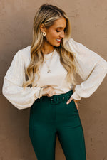 The Reina Sequin Balloon Sleeve Top