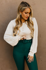 The Reina Sequin Balloon Sleeve Top