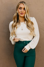 The Reina Sequin Balloon Sleeve Top