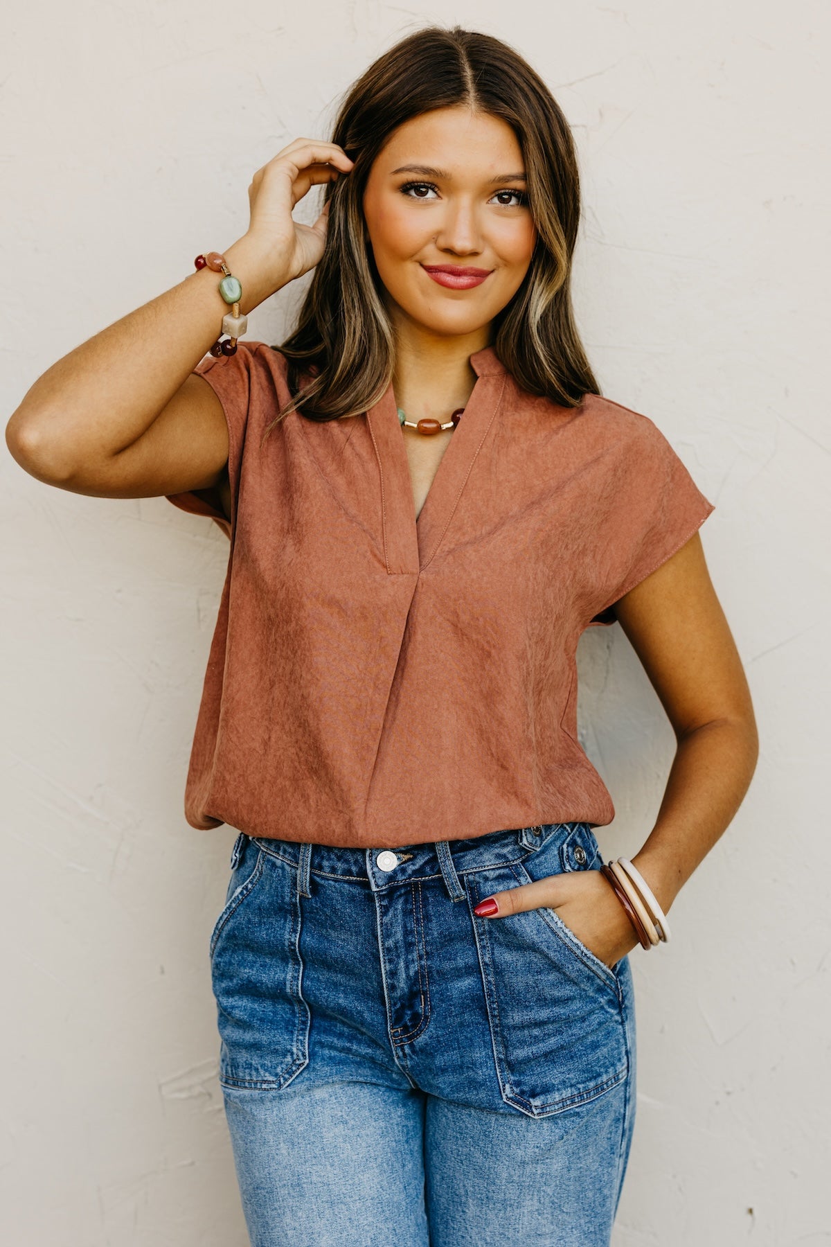 The Mandi Drop Shoulder Felt Blouse