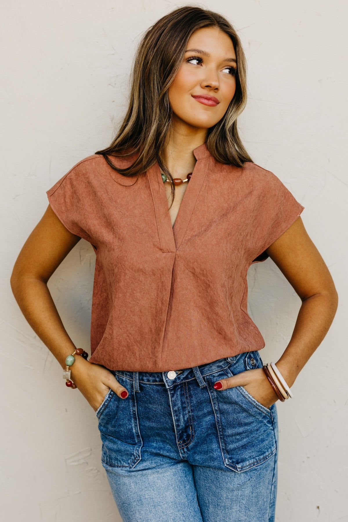 The Mandi Drop Shoulder Felt Blouse