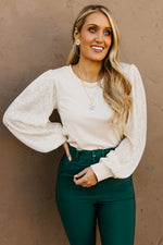 The Reina Sequin Balloon Sleeve Top