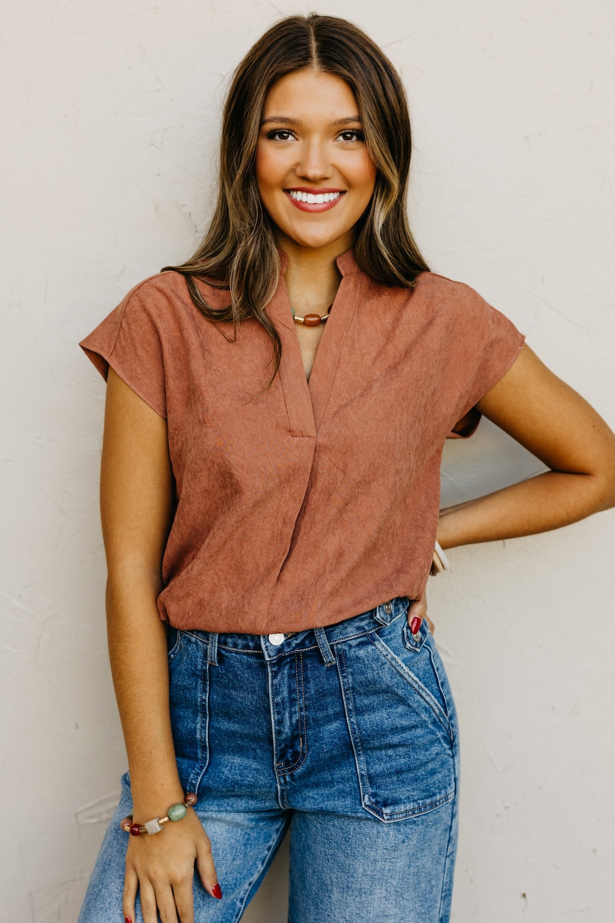 The Mandi Drop Shoulder Felt Blouse