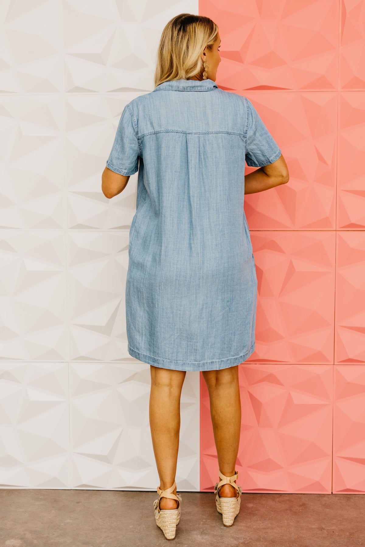 The Zara Chambray Mini Shirt Dress