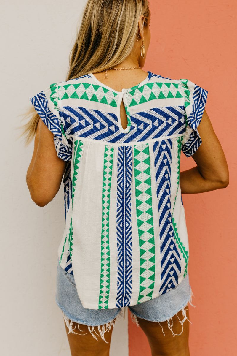 The Astrid Ruffle Sleeve Crepon Top