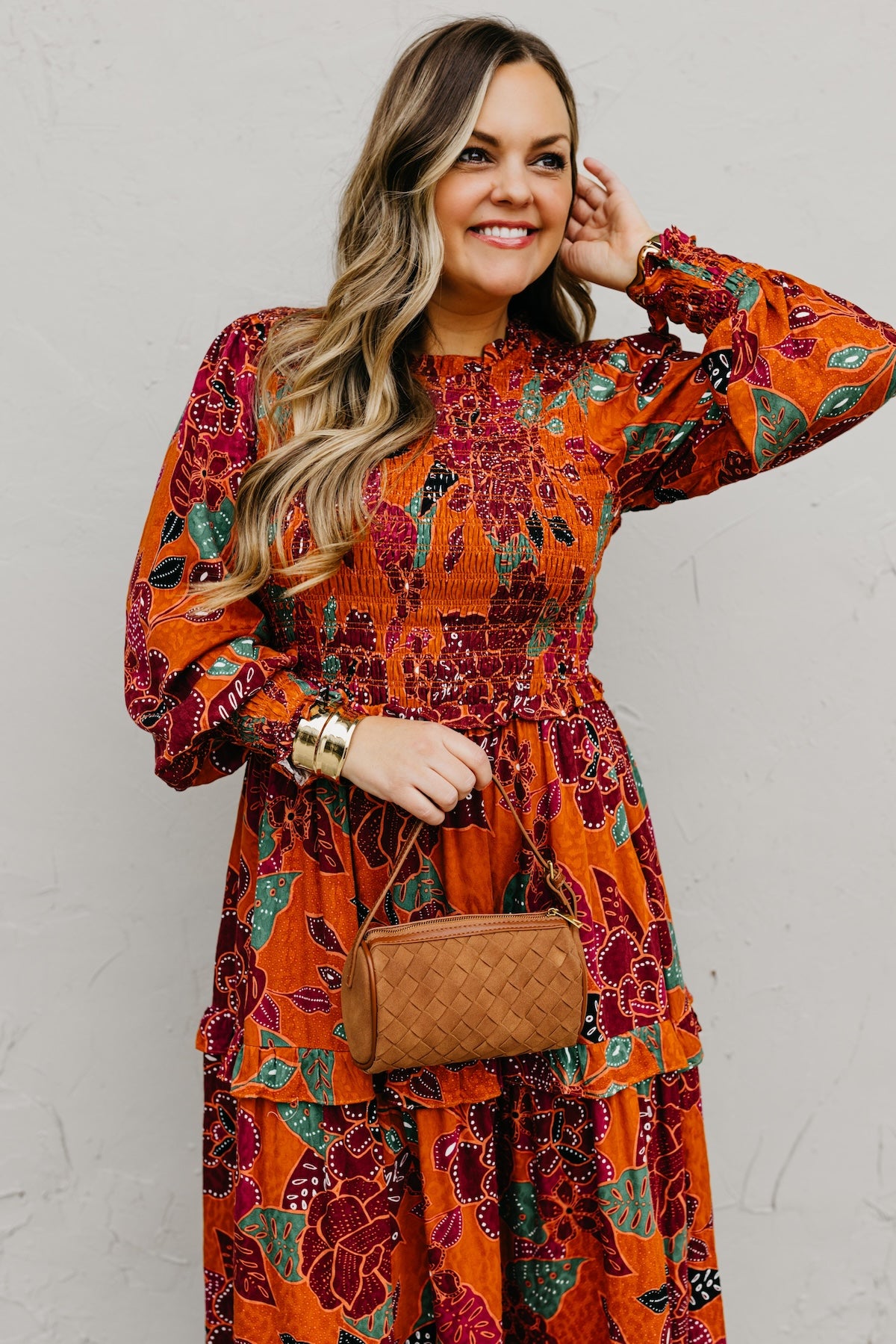 The Marven Floral Smocked Midi Dress