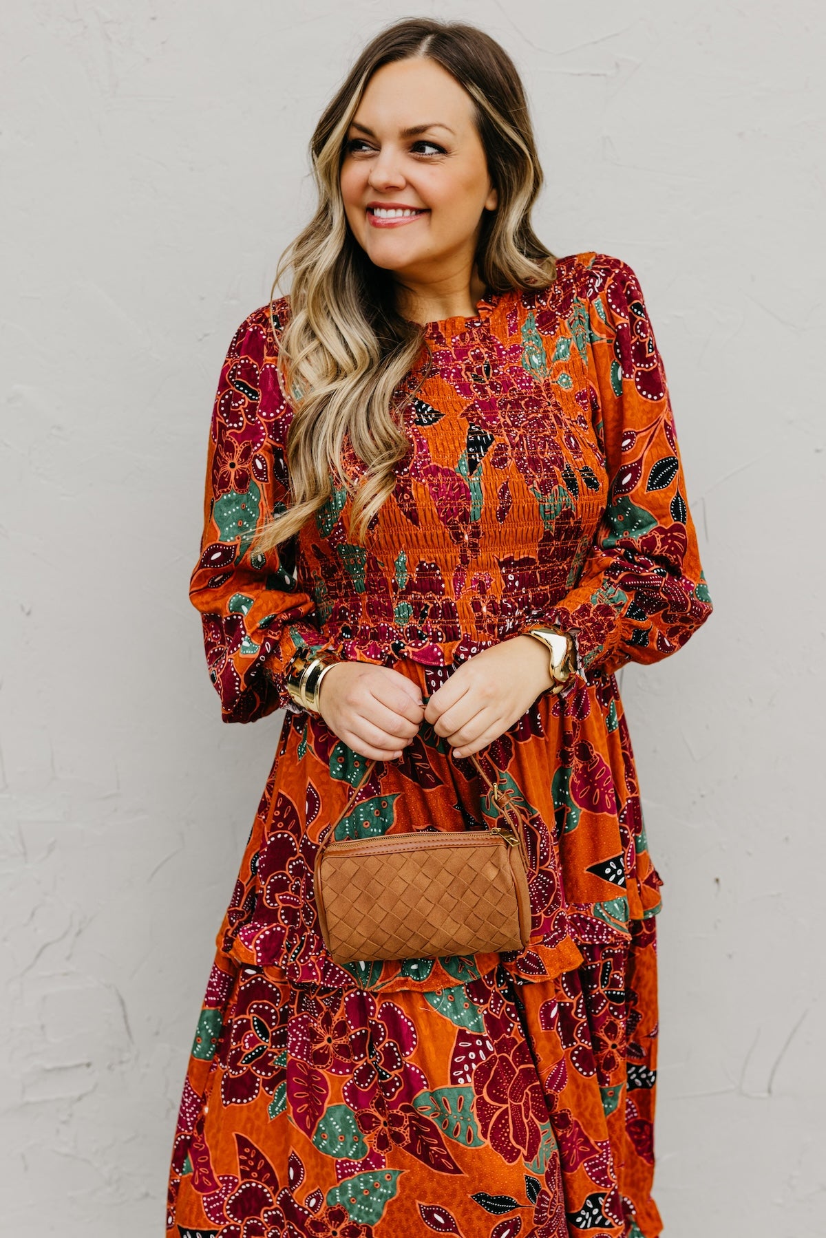 The Marven Floral Smocked Midi Dress