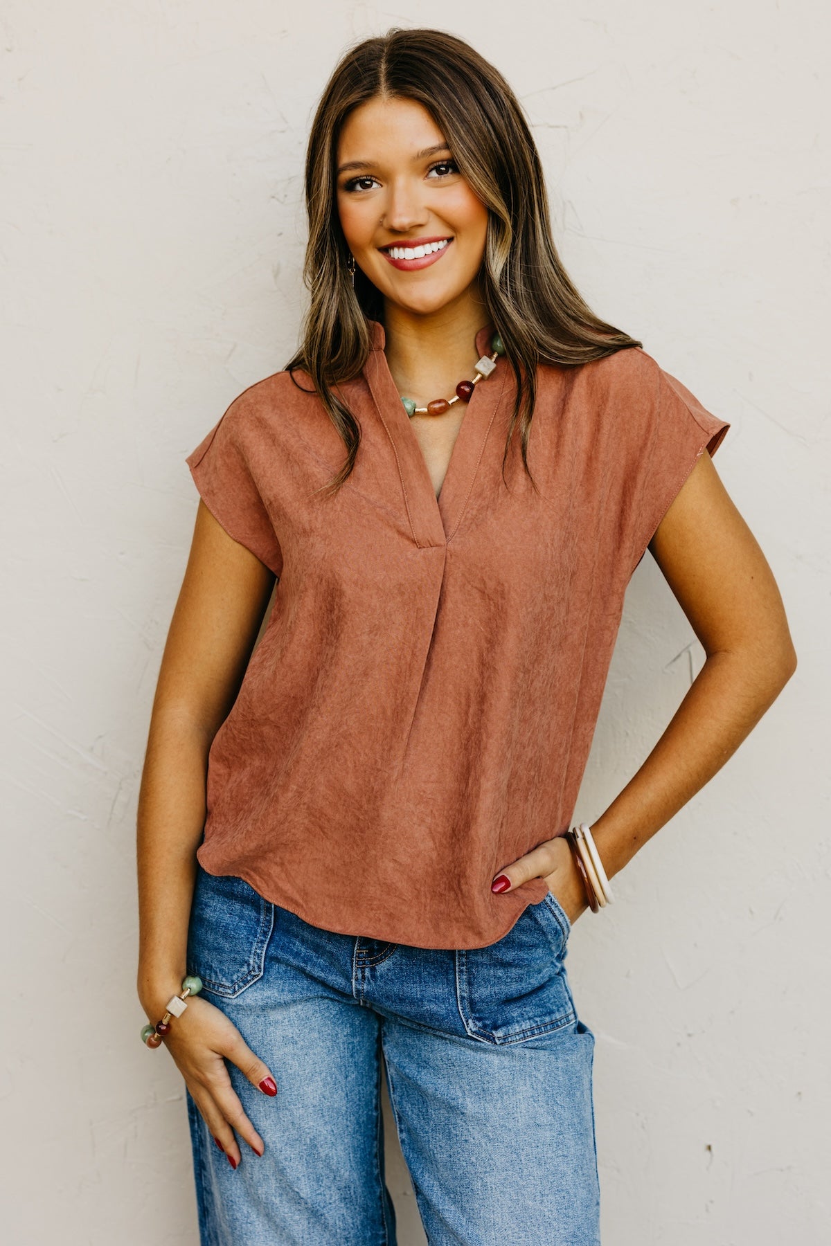 The Mandi Drop Shoulder Felt Blouse