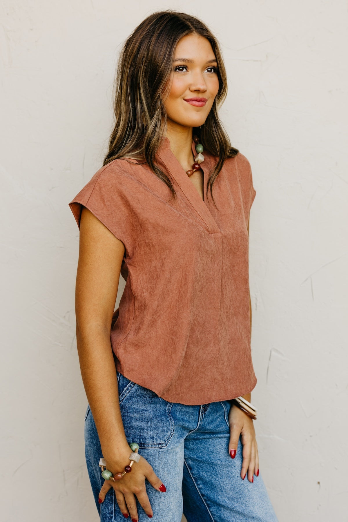 The Mandi Drop Shoulder Felt Blouse
