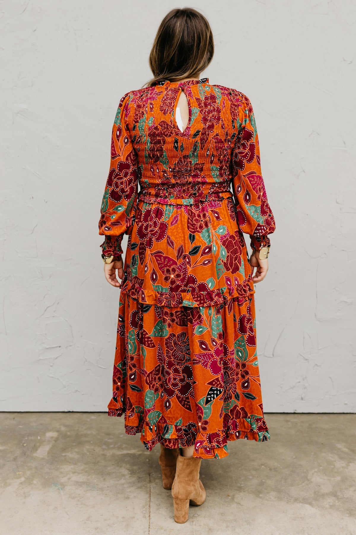 The Marven Floral Smocked Midi Dress