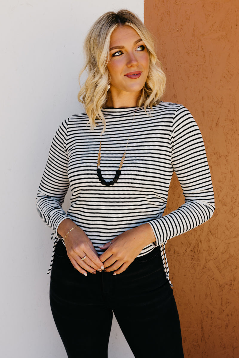 The Janiyah Side Tie Striped Top