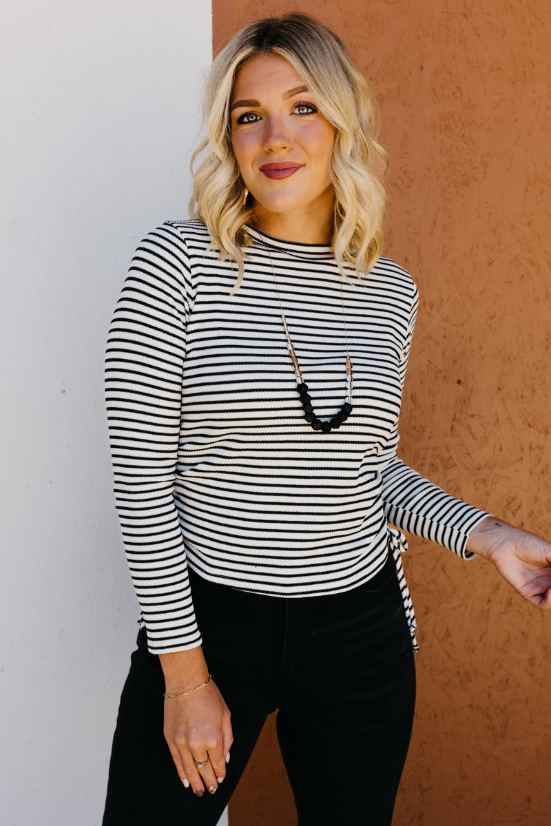 The Janiyah Side Tie Striped Top
