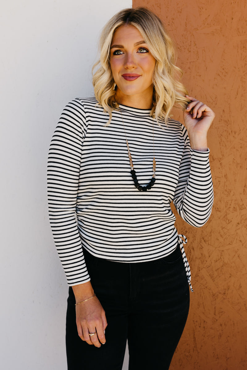 The Janiyah Side Tie Striped Top