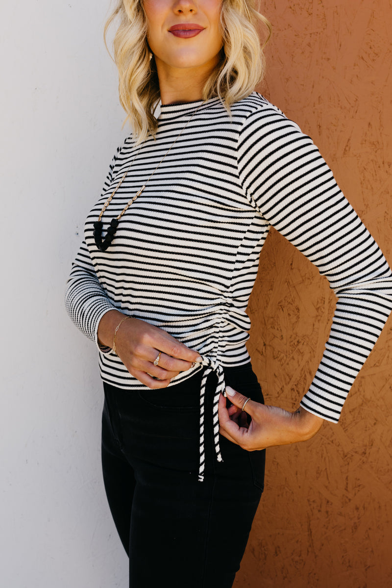 The Janiyah Side Tie Striped Top