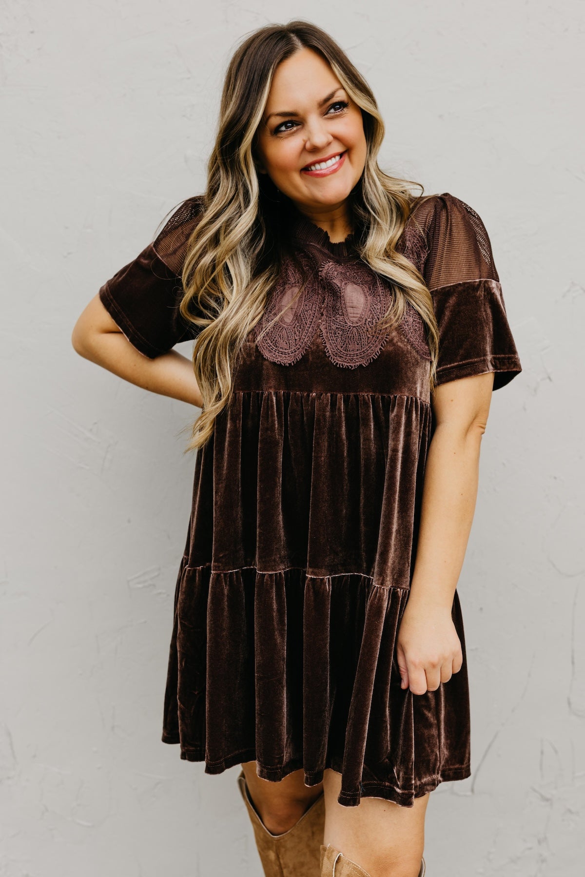 The Raine Contrast Sheer Mesh Dress