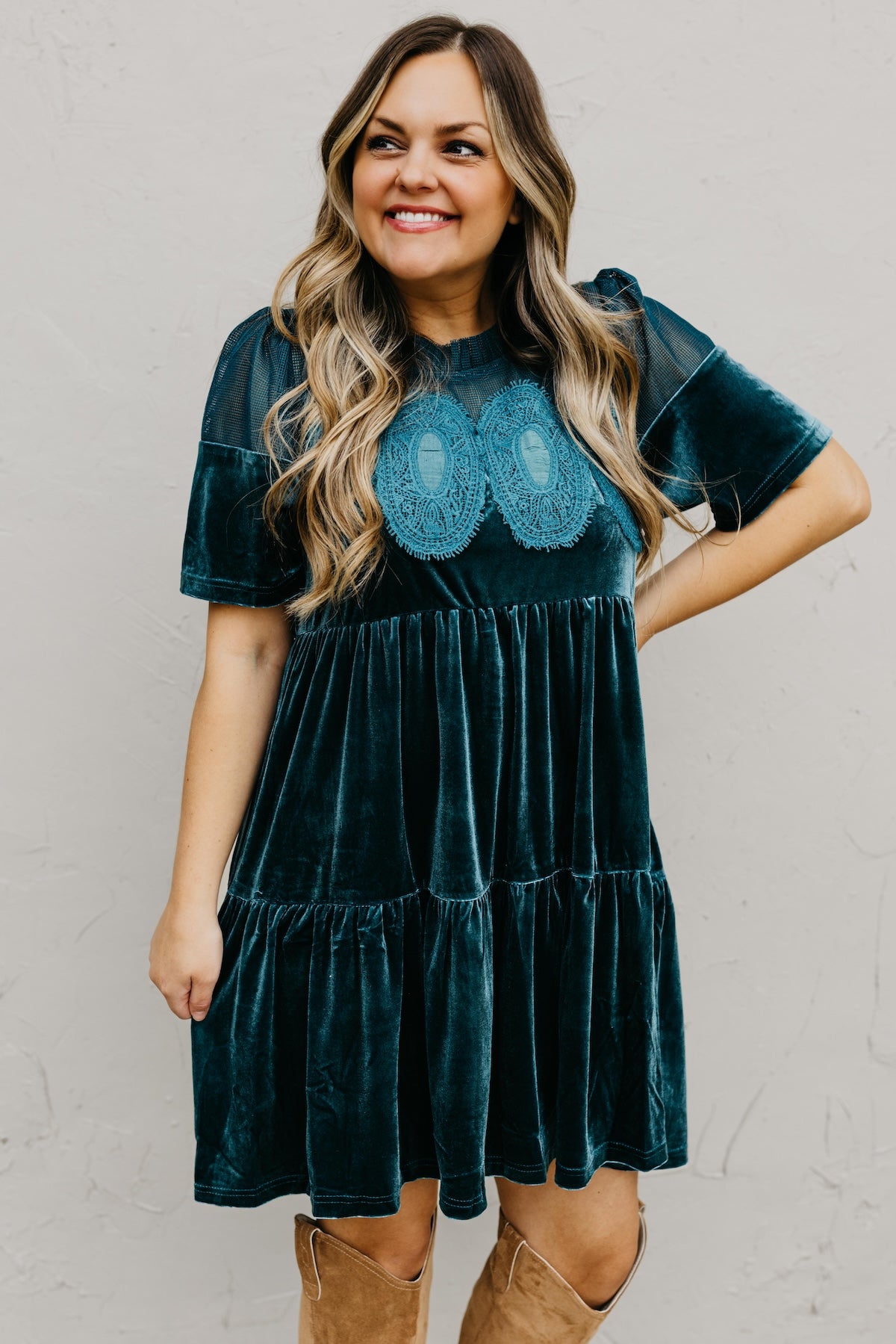 The Raine Contrast Sheer Mesh Dress