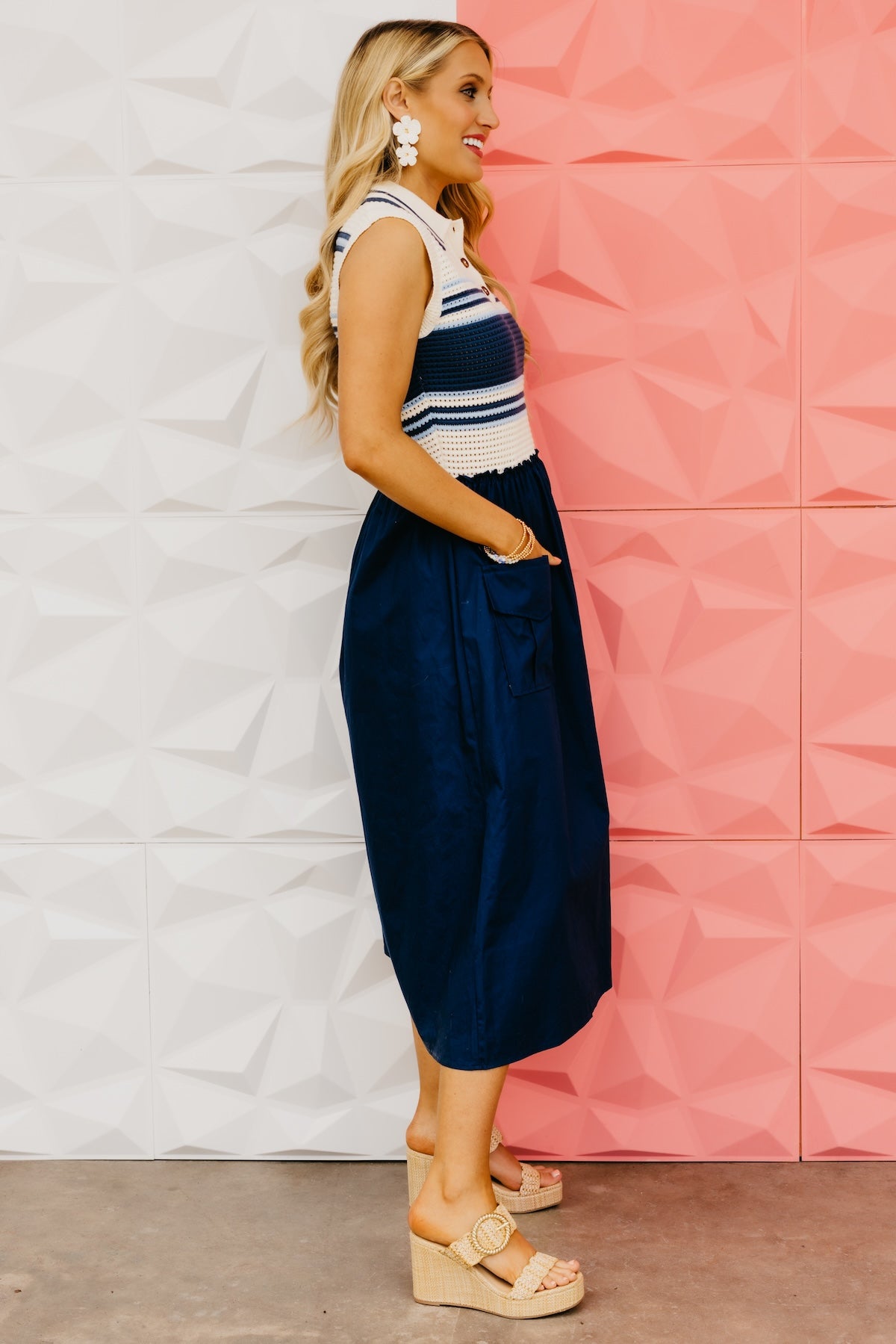 The Gabriela Mixed Media Midi Dress