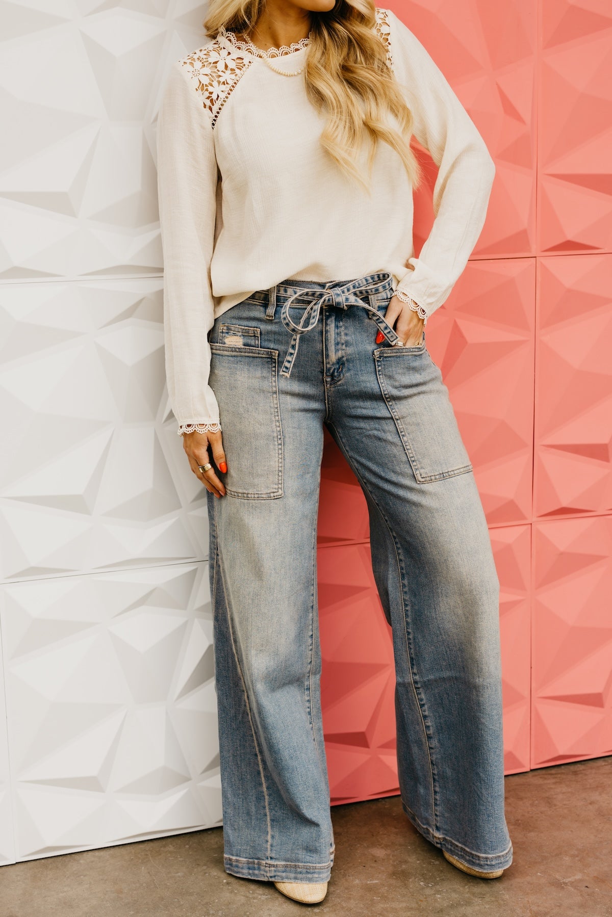 Flying Monkey Denim | The Faye Elastic Waist Wide Leg Denim