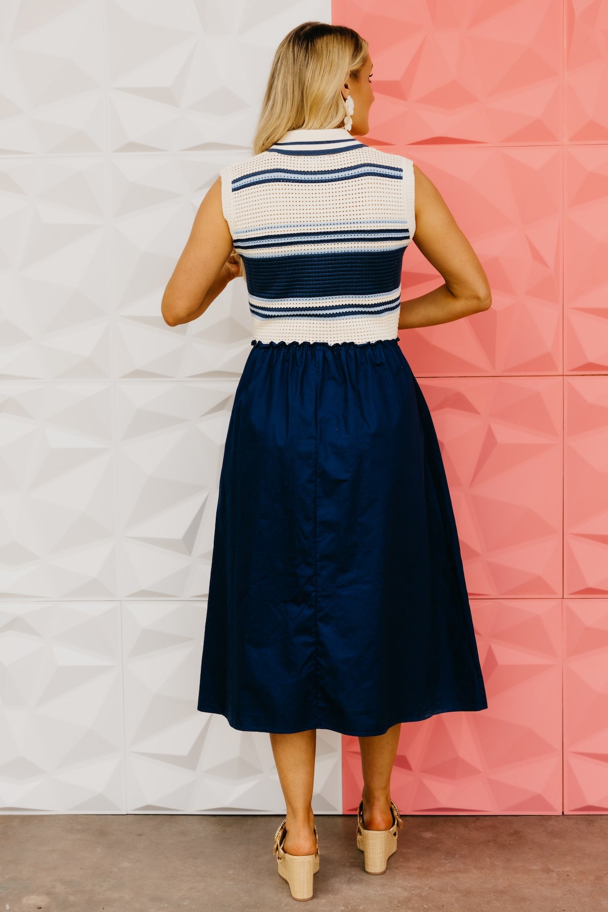 The Gabriela Mixed Media Midi Dress