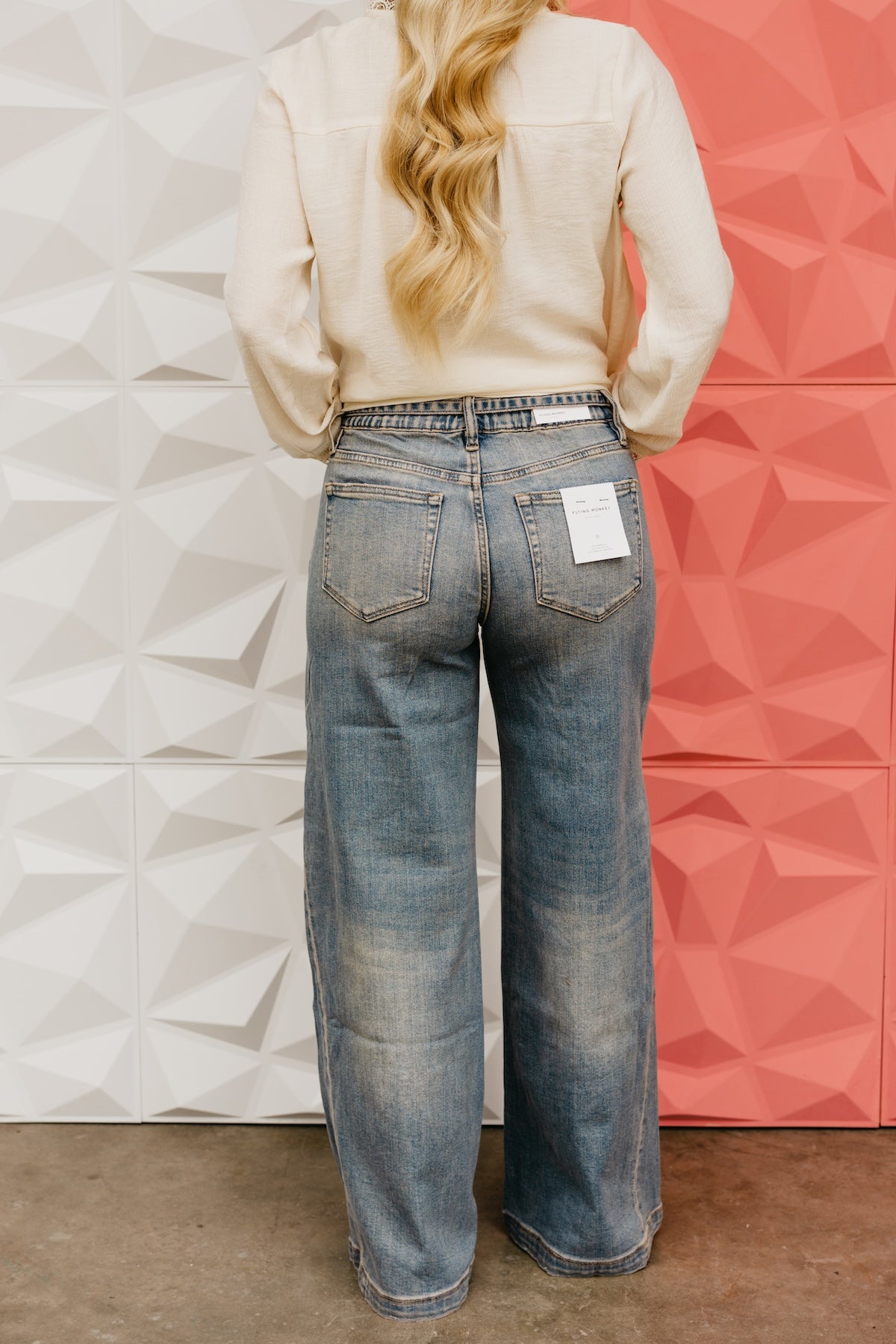 Flying Monkey Denim | The Faye Elastic Waist Wide Leg Denim