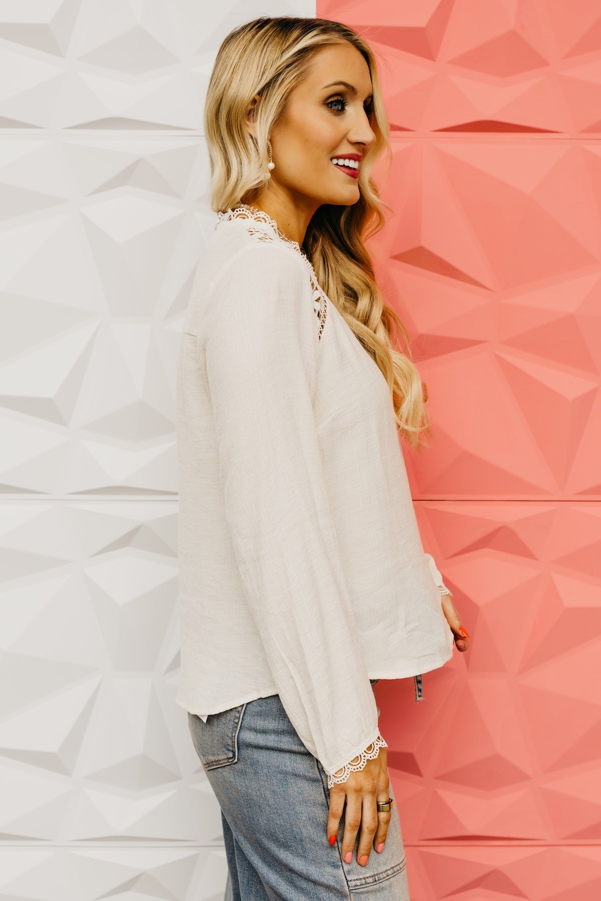 The Julissa Scallop Lace Hem Top
