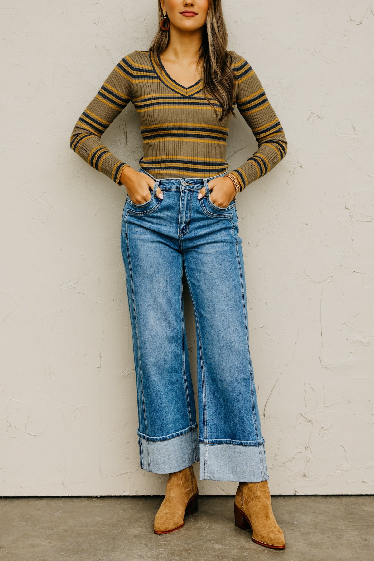 Flying Monkey | The Joysome Baggy Wide Leg Cuffed Denim