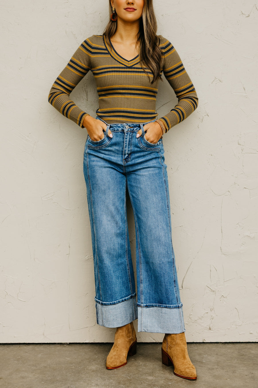 Flying Monkey | The Joysome Baggy Wide Leg Cuffed Denim