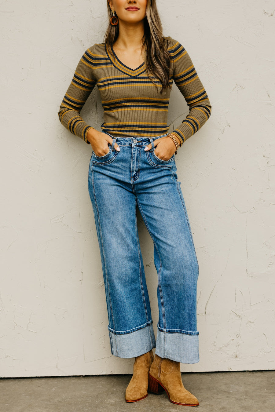 Flying Monkey | The Joysome Baggy Wide Leg Cuffed Denim