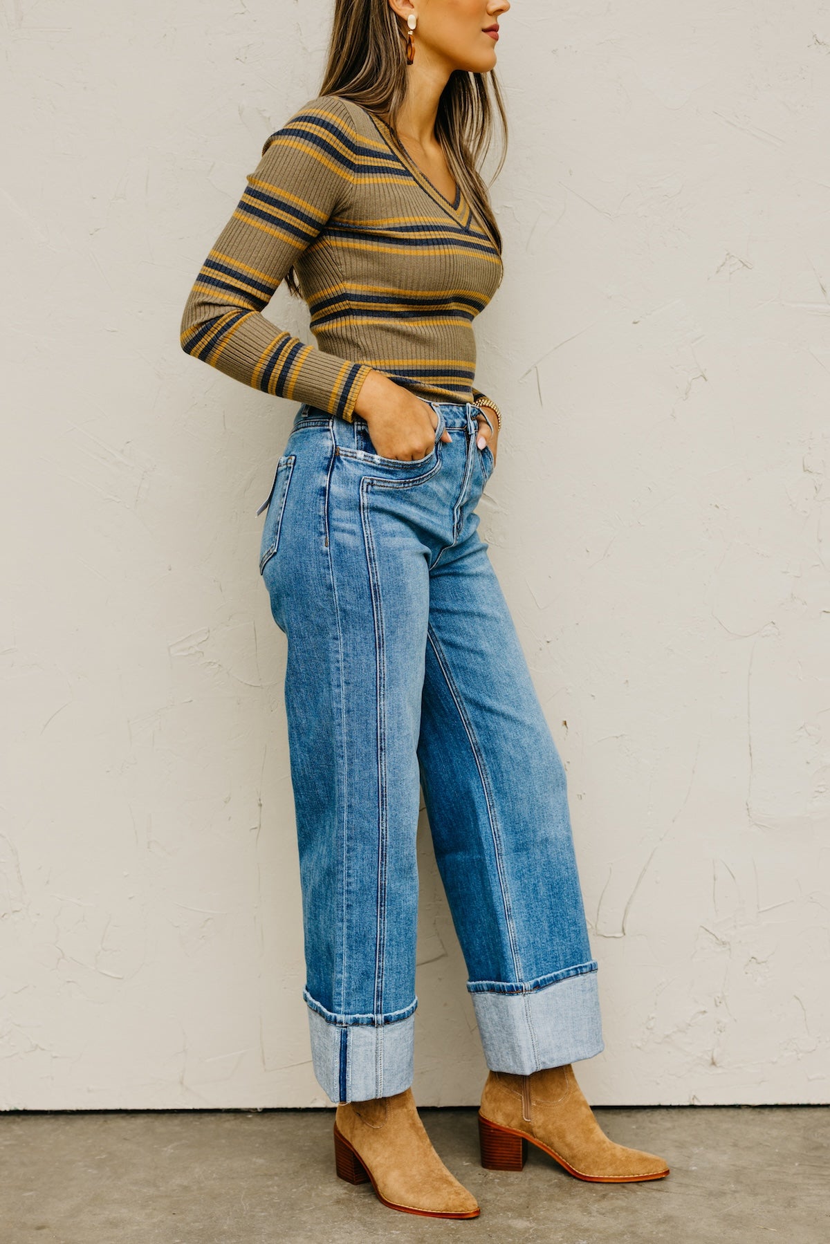 Flying Monkey | The Joysome Baggy Wide Leg Cuffed Denim