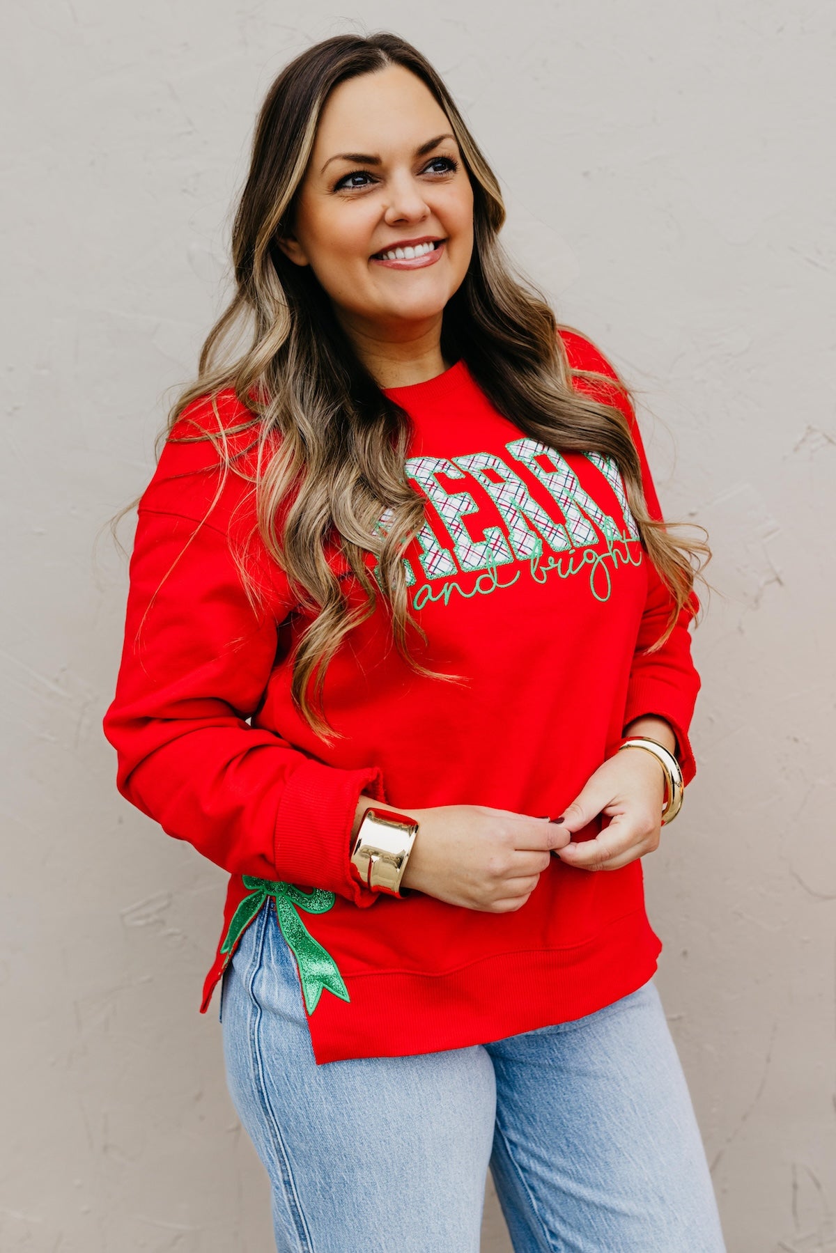 The Merry & Bright Embroidered Sweatshirt