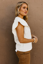 The Dylan Quilted Flutter Sleeve Knit Top
