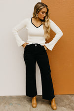 The Rogelio Contrast Bell Sweater